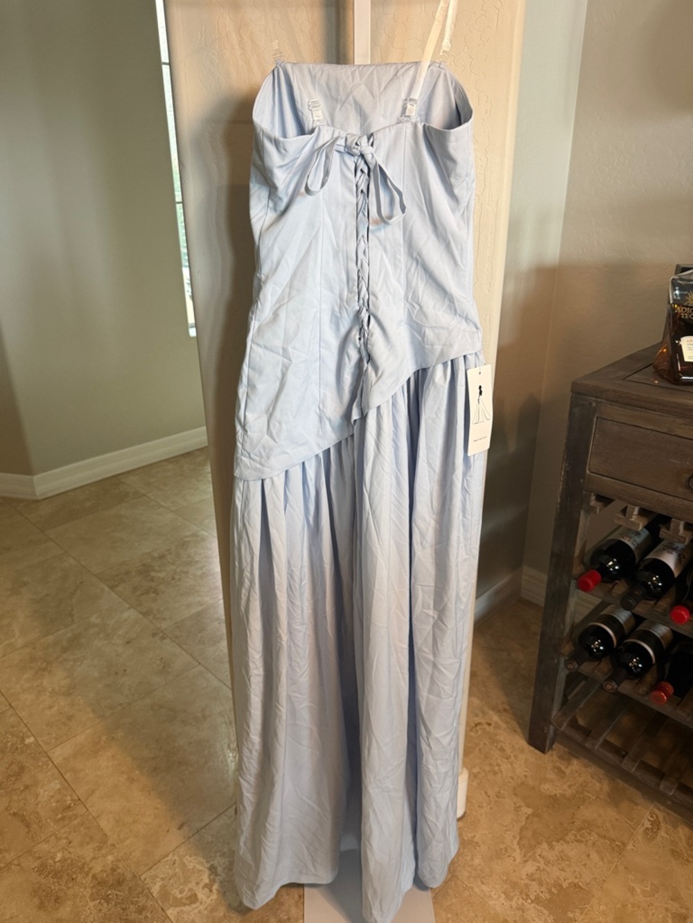 Faeriesty Strapless Light Blue Evening Gown Bridesmaid Wedding guest prom - Picture 5 of 7